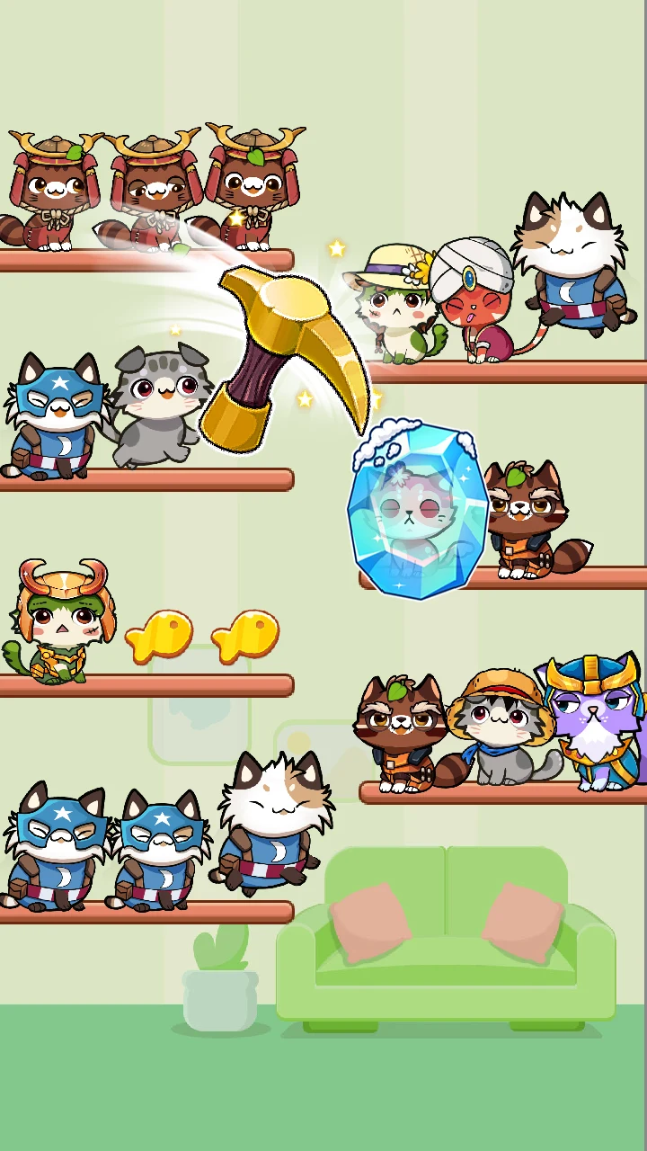 Cat Sort Color Puzzle Game screenshot