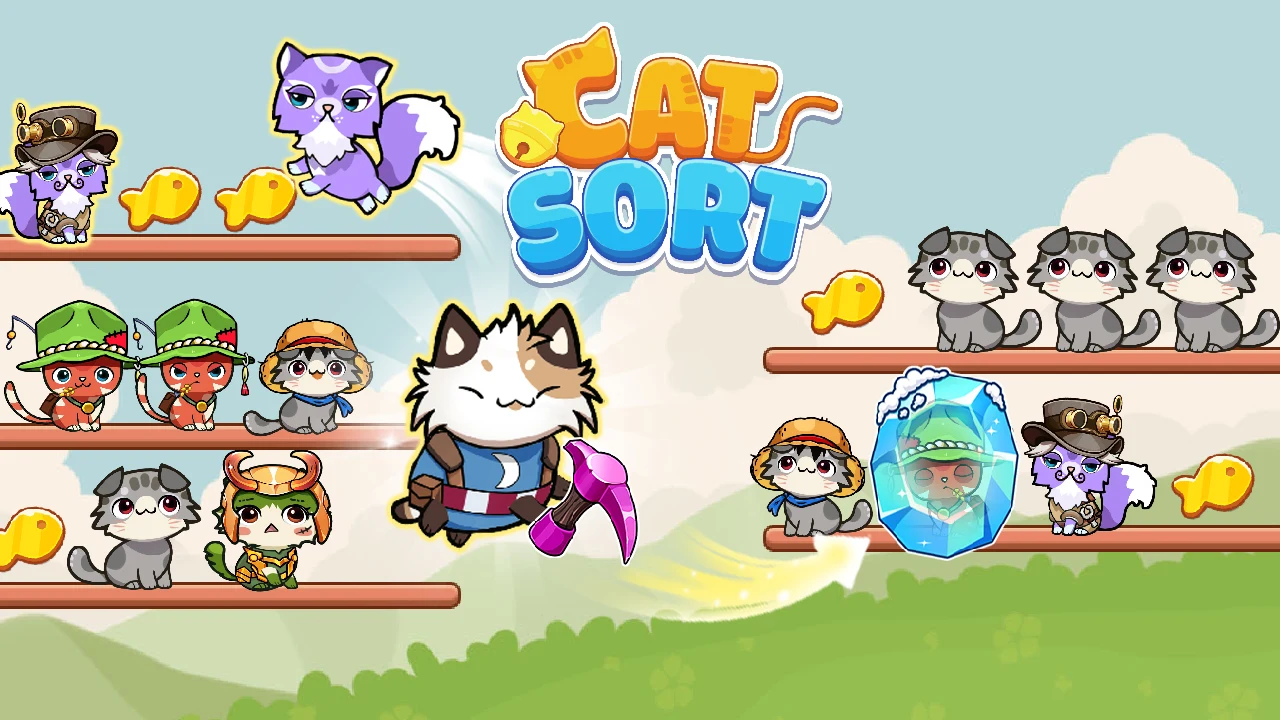 Cat Sort Color Puzzle Game screenshot