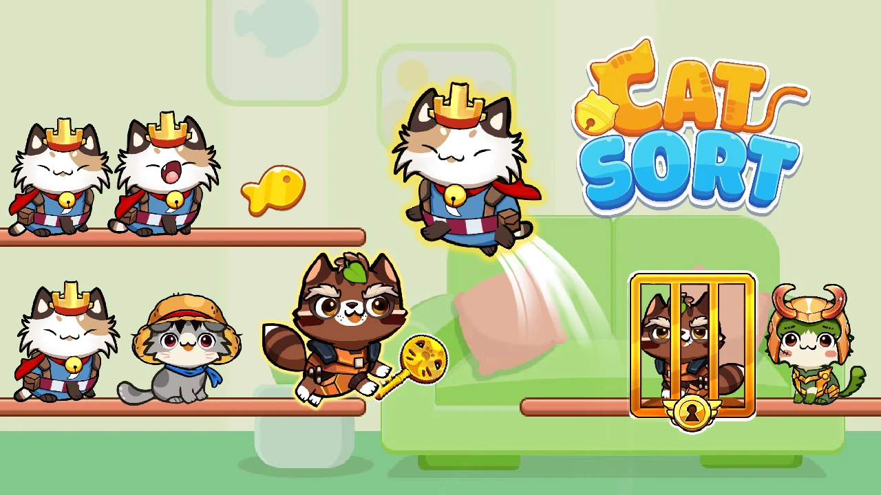 Cat Sort Color Puzzle Game screenshot